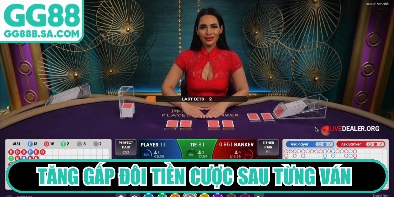 Tăng gấp đ&ocirc;i tiền cược sau từng v&aacute;n để gặt h&aacute;i tỷ lệ thưởng
