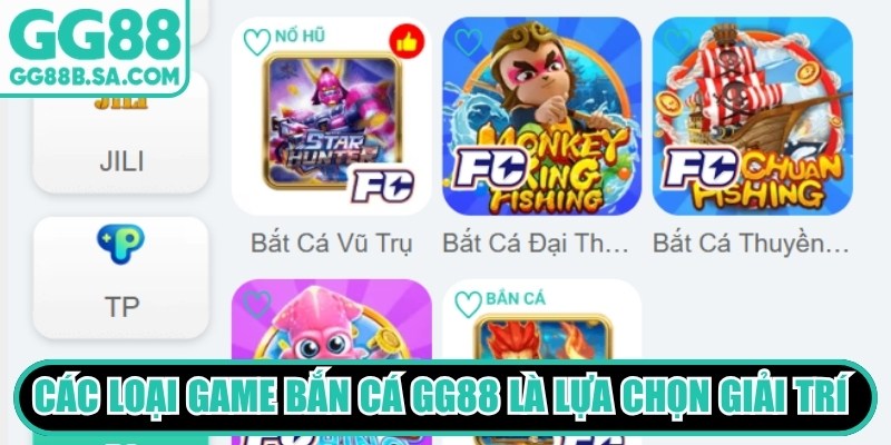 C&aacute;c loại game bắn c&aacute; GG88 l&agrave; lựa chọn giải tr&iacute; h&agrave;ng đầu hiện nay