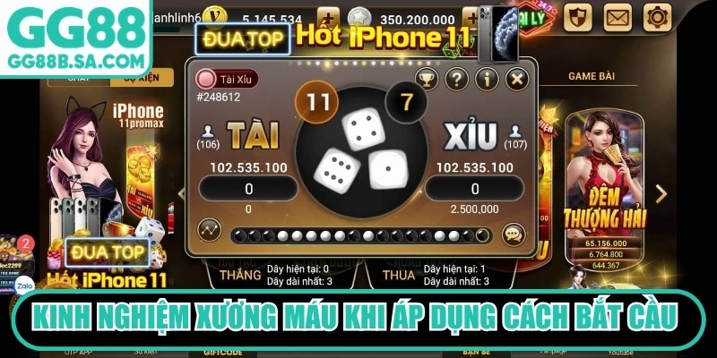 Kinh nghiệm xương máu khi áp dụng cách bắt cầu tài xỉu GG88