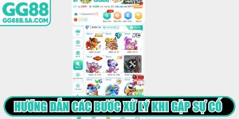 Hướng dẫn c&aacute;c bước xử l&yacute; khi gặp sự cố kh&ocirc;ng v&agrave;o được GG88