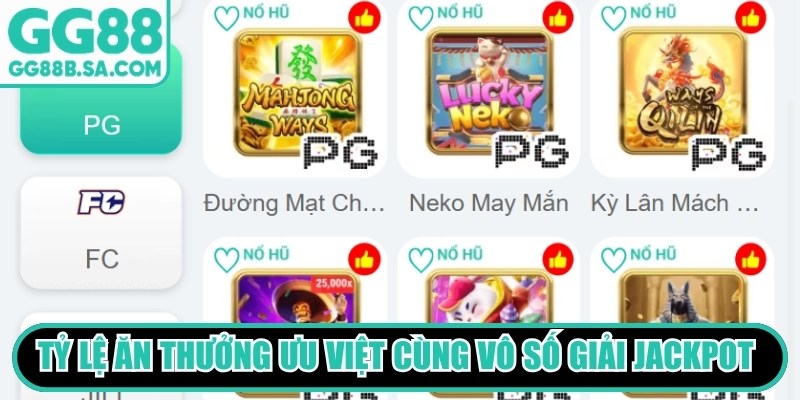 Tỷ lệ ăn thưởng slot ưu việt c&ugrave;ng v&ocirc; v&ocirc; số giải Jackpot khổng lồ