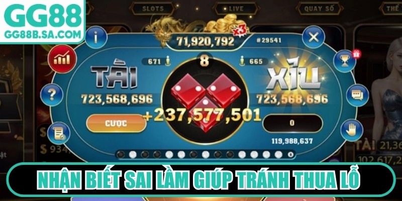 Nhận biết sai lầm phổ biến gi&uacute;p th&agrave;nh vi&ecirc;n tr&aacute;nh thua lỗ khi cược t&agrave;i xỉu