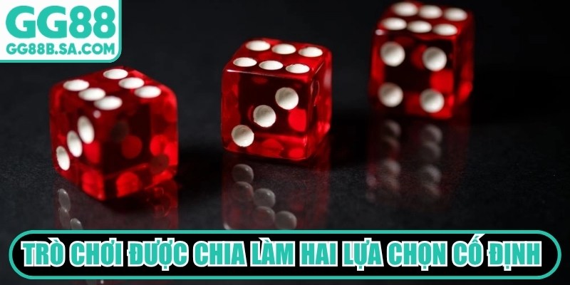 Tr&ograve; chơi được chia l&agrave;m hai lựa chọn cố định ở mọi b&agrave;n cược