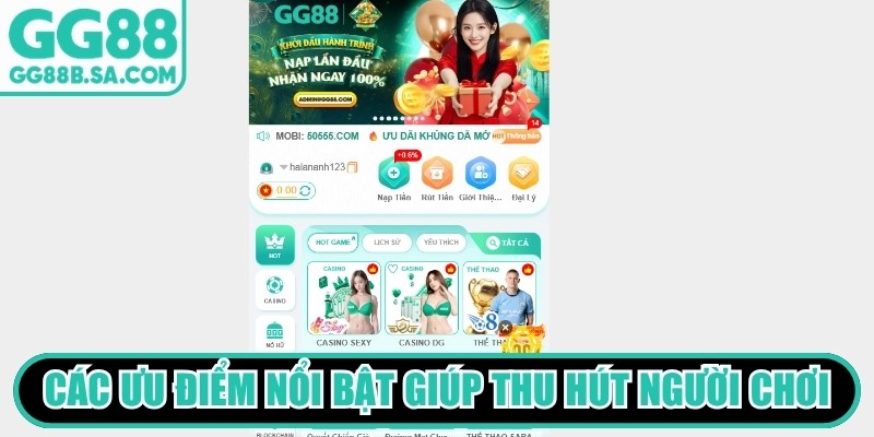 C&aacute;c ưu điểm nổi bật gi&uacute;p thương hiệu GG88 thu h&uacute;t người chơi